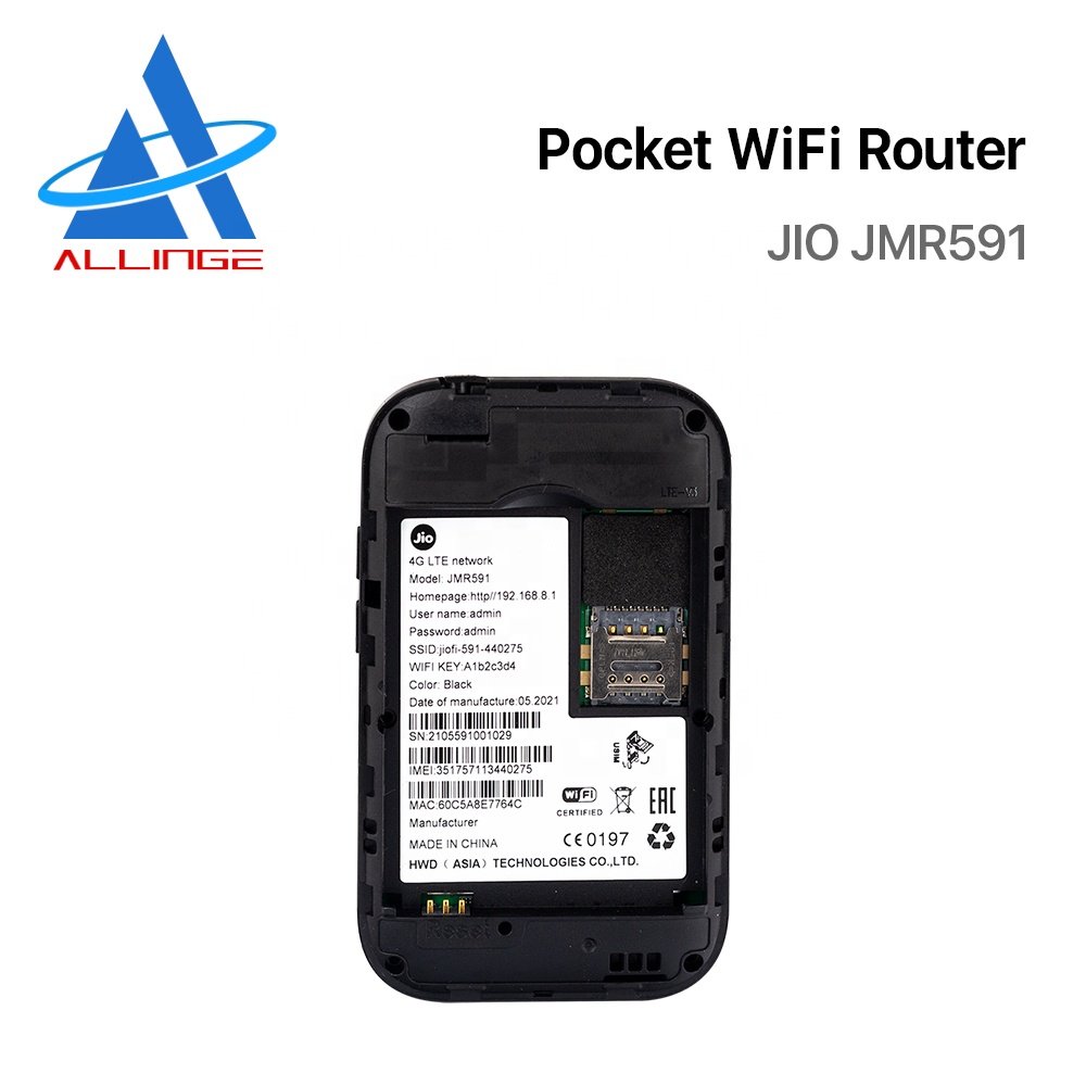 ALLINGE MDZ2713 150Mbps JIO 591 Pocket Wifi Wireless Router 4G LTE Portable Wi-Fi Router